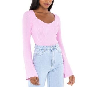 Line & Dot Melissa Long Sleeve Sweater in Lilac Small